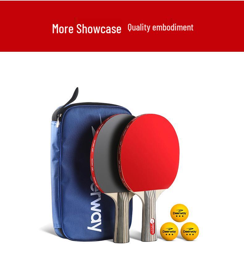 Sada pingpongových pálek: Oboustranný invertovaný kaučuk, rovná a penhold držátka, 2 pálky.