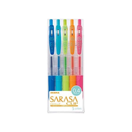 Гелевая шариковая ручка Zebra Sarasa Clip 0.4 5 цветов JJS15-5CA