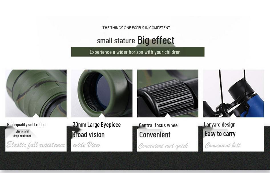 High Magnification HD Kids' Binoculars - 4x30 Children's Outdoor Telescope