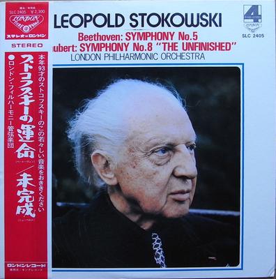 LP Record STOKOWSKI, LONDON PHILHARMONIC ORCH - Beethoven,  Schubert, Fifth Symphon SLC2405 LONDON 1975 Japan Obi Classical Used
