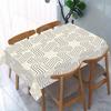 JIT + 1pc polyester tablecloth, simple geometric pattern tablecloth, woven table coverzyc