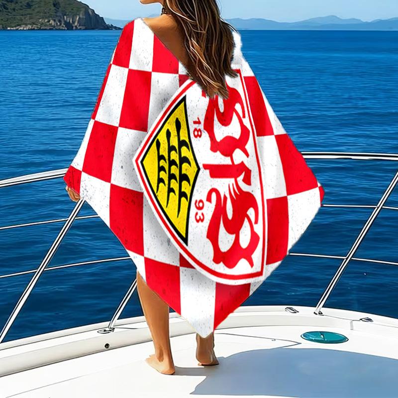 Vfb Fc Crest Printed Beach Towel, Super Soft Microfiber, Perfect Gift Birthday, for Pool, Beach, Travel, for family and friends