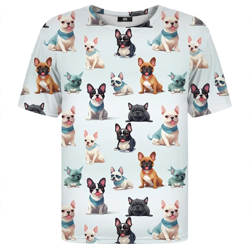 Harajuku Style Street Men Daily Cartoon Tshirts Funny Anime Dogs 3D Printed Corgi Casual