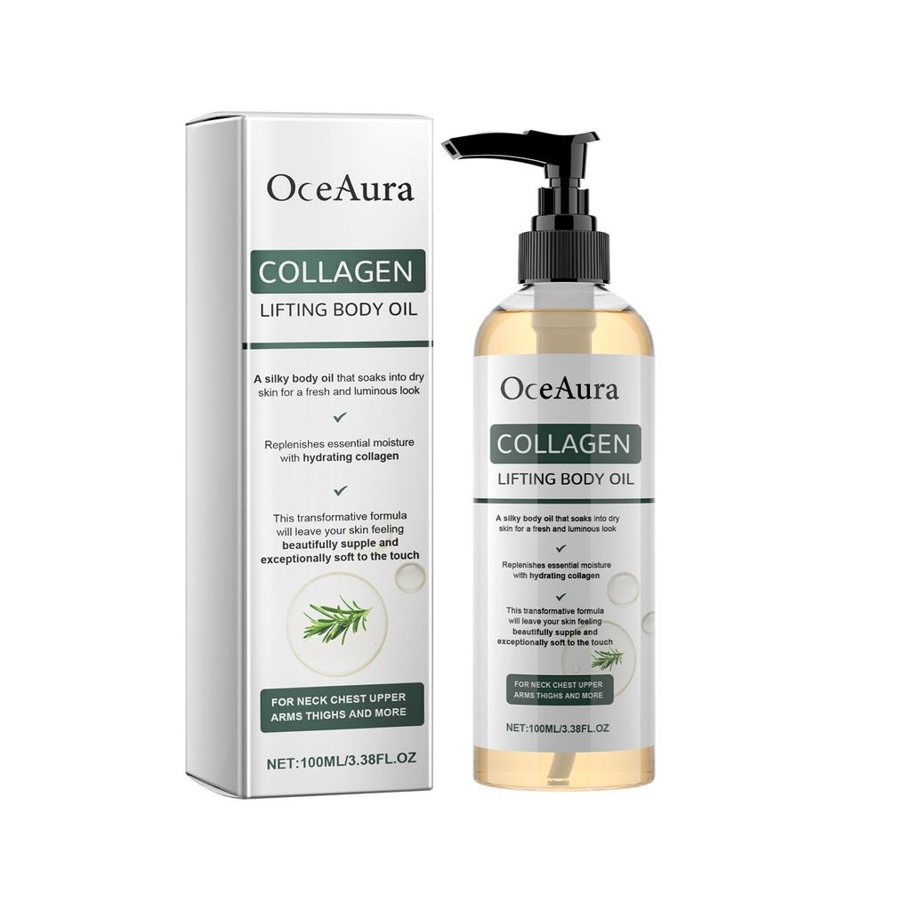 OceAura Collageen Lichaamsolie, Hydraterende & Voedende Massageolie voor Droge Huid, Dagelijkse Moisturizer voor Volledige Lichaamsverzorging, Verstrakkend & Gladmakend minder