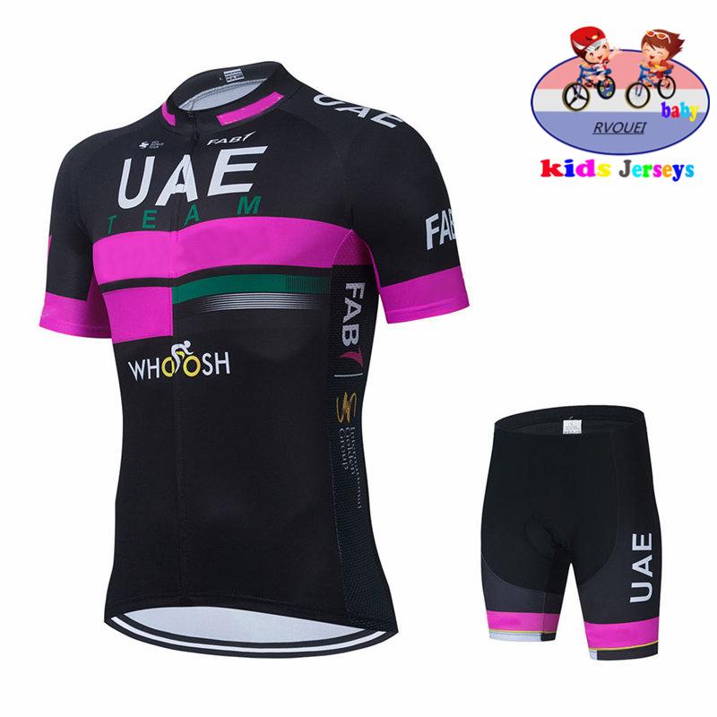 

2026 Uae Kids Cycling Jersey Set Boys Short Sleeve Summer Cycling Clothing MTB Ropa Ciclismo Child Bicycle Wear Girls Sports Suit M