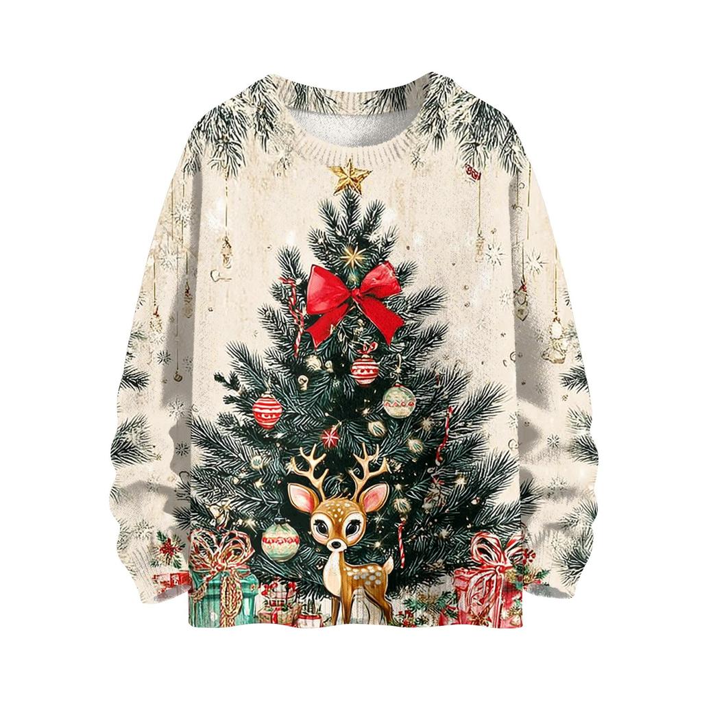 Christmas Sweatshirts For Women Knit Sweater Cute Shirt Fall Crewneck Pullover Tops
