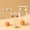 Wooden Bottom Three-piece Earrings Display Stand, Stud Earrings, Trinkets, Hangers, Earrings, Ear Jewelry Display Props, Shelves
