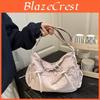Bolsa Transversal Dobrável de Ombro em Nylon Para Uso Diário Casual Com Fechamento em Zíper