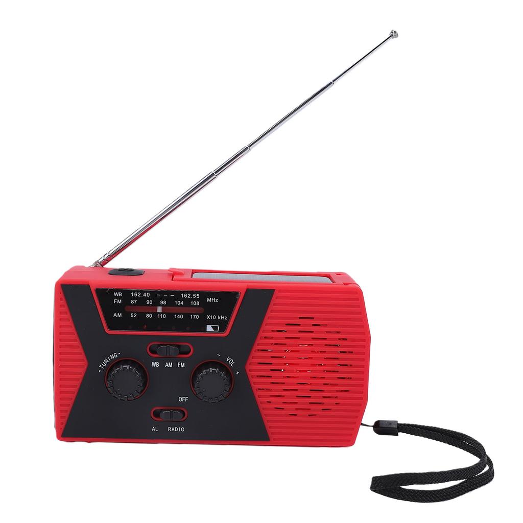 Emergency Radio Solar Hand Crank Weather Portable Self Powered NOAA AM FM WB Phone Charger 2000mAH with LED Light
