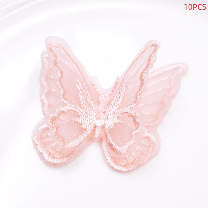 10 Stück Stickerei Spitze Schmetterling Aufnähen Aufbügeln Aufnäher Abzeichen Hochzeit Brautkleid Bestickte Applikation Basteln DIY Nähzubehör
