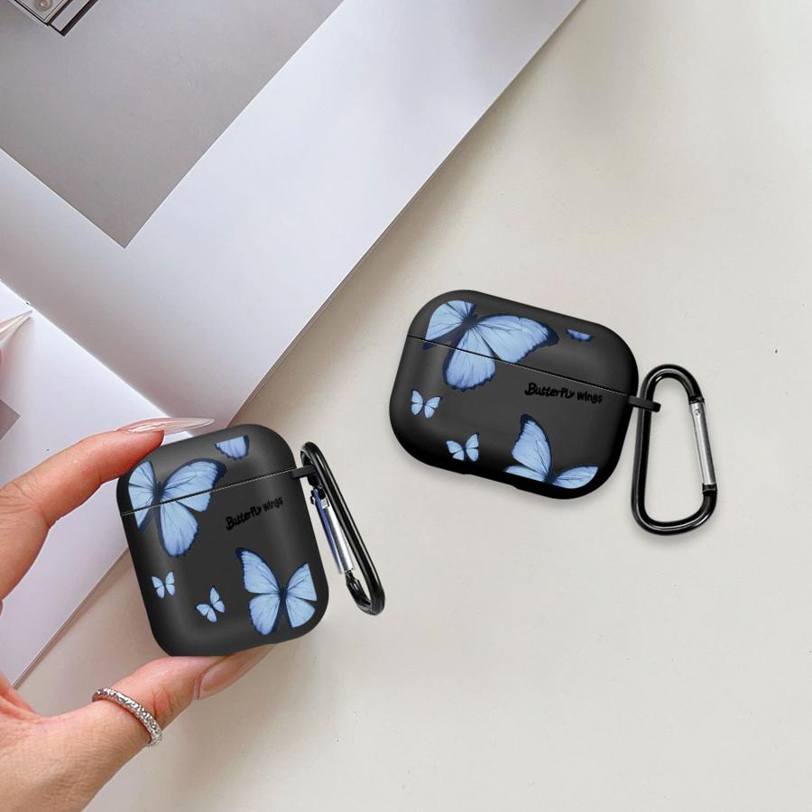Case For Airpods Pro3 Pro 4 Pro2 2 1 3 Earphone Cases Cover Red Blue Butterfly