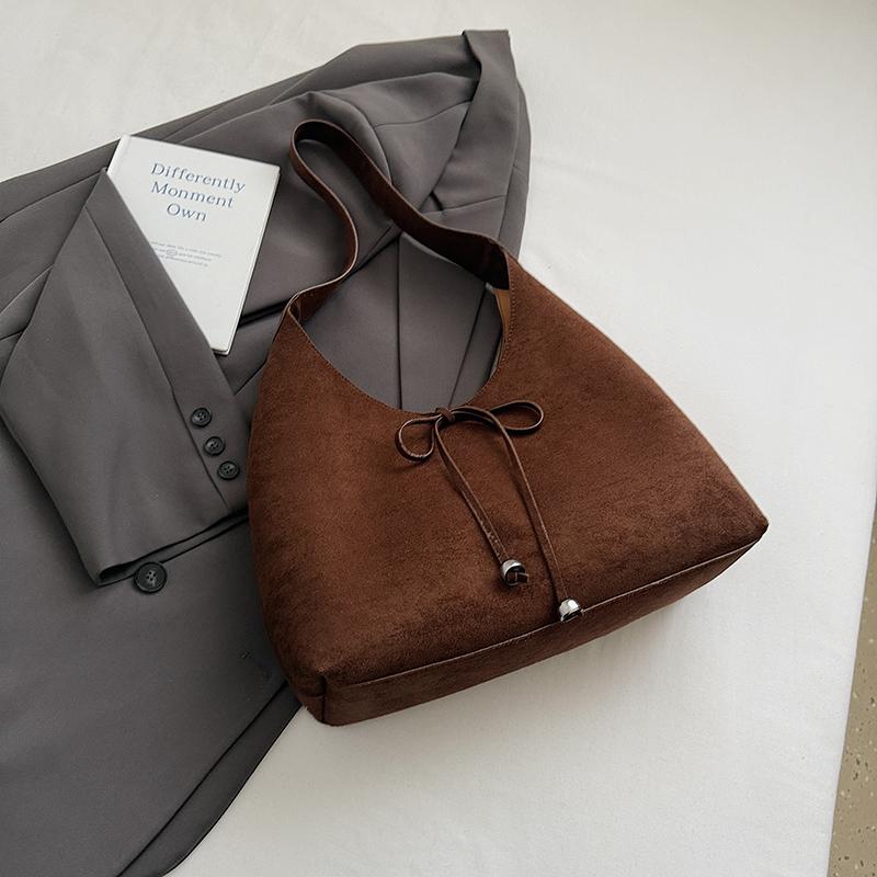 Women Faux Suede Small Shoulder Bag 2025 Winter Underarm Bag Luxury Designer Trend Brand Simple Handbags and Purses
