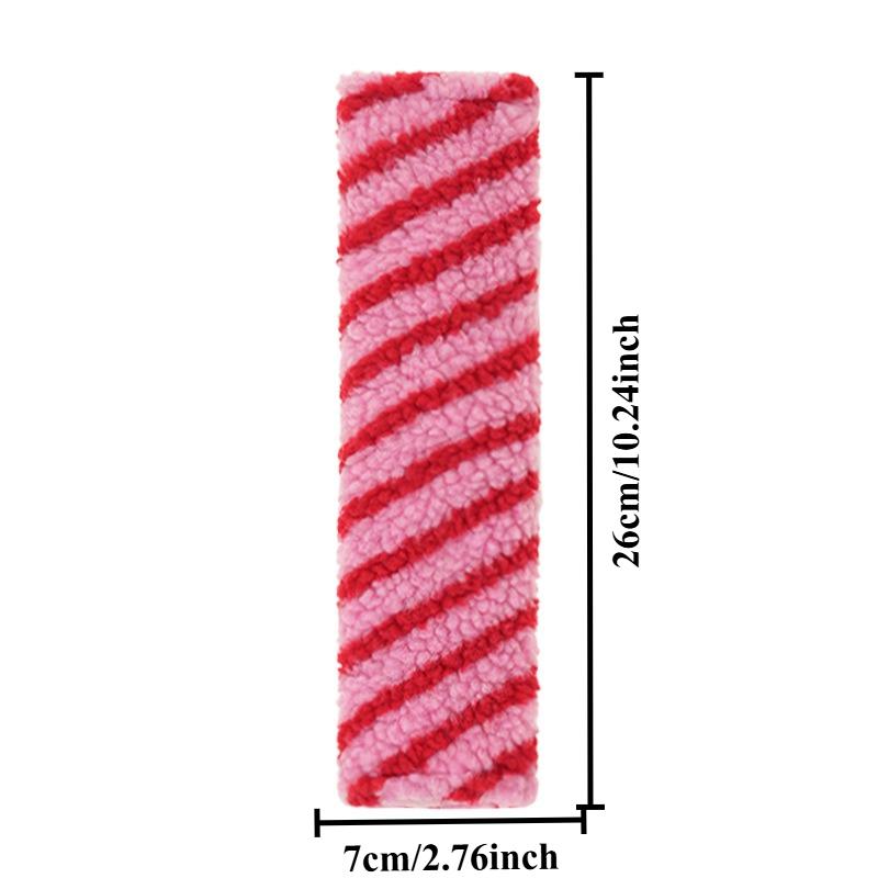 Plush Car Seat Belt Shoulder Cover Cute Striped Car Seat Belt Protective Cover Anti-Strangle Shoulder Cover