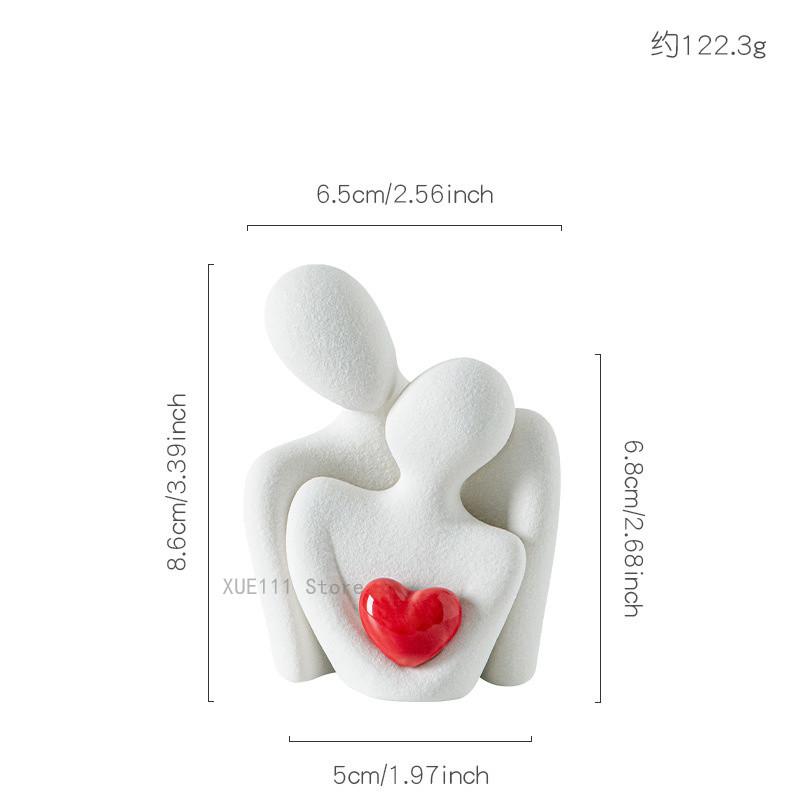 1PC Romantic Love Embrace Statue Pottery Couple Set Bedroom Decor Ideal Valentine's Day Christmas Gift S/L Ornament