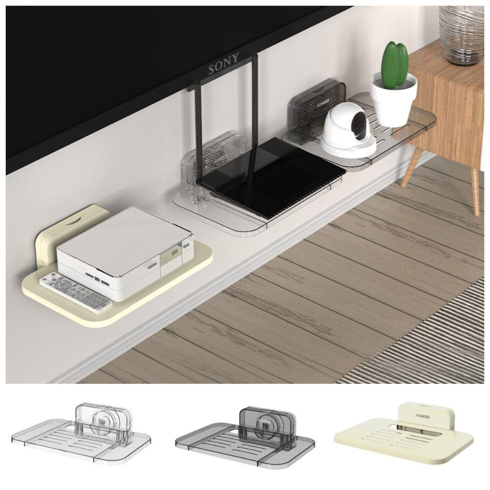 No-Drill Wireless Wifi Router Storage Shelf Suction Cup Wall-Mounted Storage Holder  Office