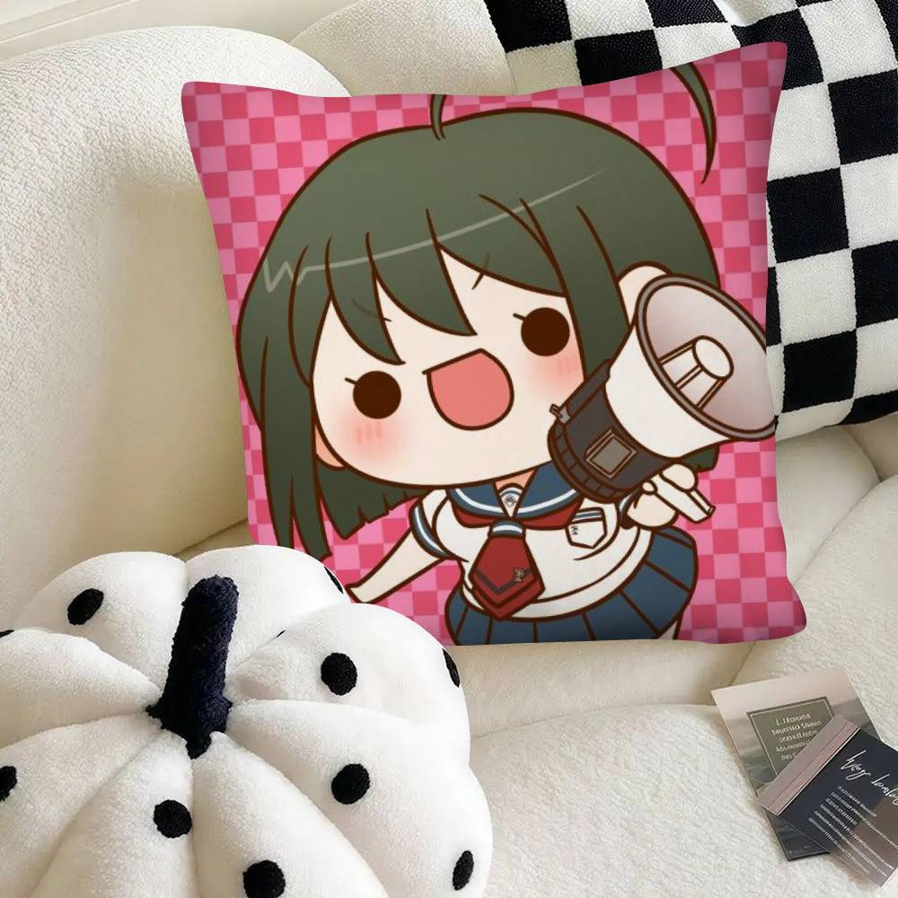 Kawaii Danganronpa Chibi Kuddfodral Mode Fyrkantigt Kuddfodral Sovrum Soffa Rum Ins Dekoration Fritid