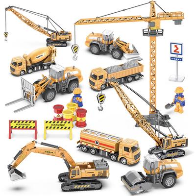 Simulation Alloy Car Model 1:55 Engineering Excavator Set Crane Transport Car Sliding Toys  Toys 2 To 4 Years Old Kids Toys