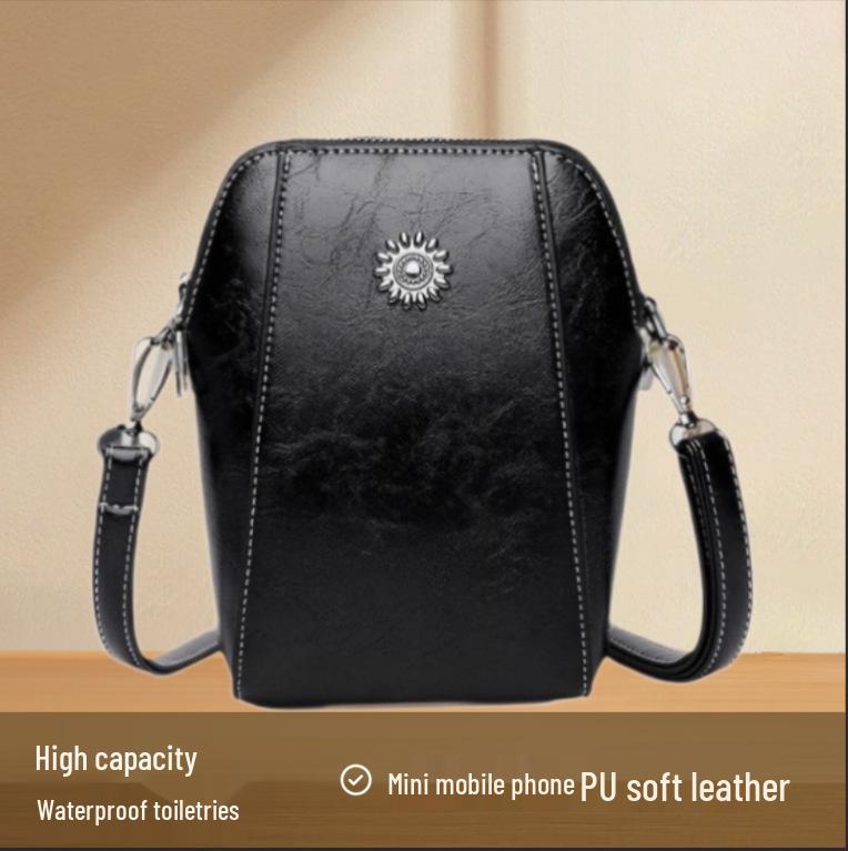 Wasserdichte Crossbody-Tasche im Retro-Stil für Damen - Mini-Handy & Große Kapazität Toilettenartikel-Umhängetasche