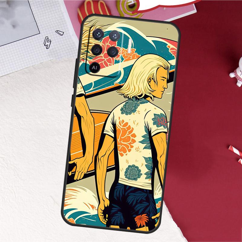 

Японский чехол для серферов для Oppo A5 Pro A15 A17 A57 A77 A60 A80 A40 A18 A38 A58 A78 A98 A96 A76 A16 A94 A74 A54 OPPO A91