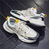 Men's Summer Mesh Breathable Sneakers, Thick Sole, Height-Enhancing, Retro White Casual Running Shoes.