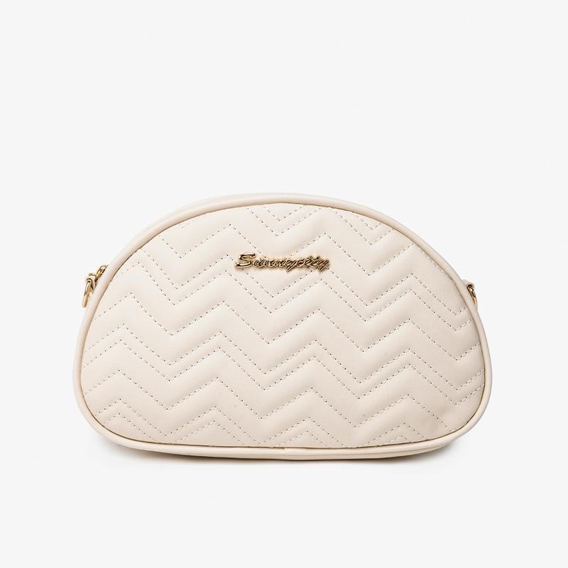 

Women s bag new wave pattern embroidery trademark ribbon crossbody semicircular bag casual mobile phone bag белый