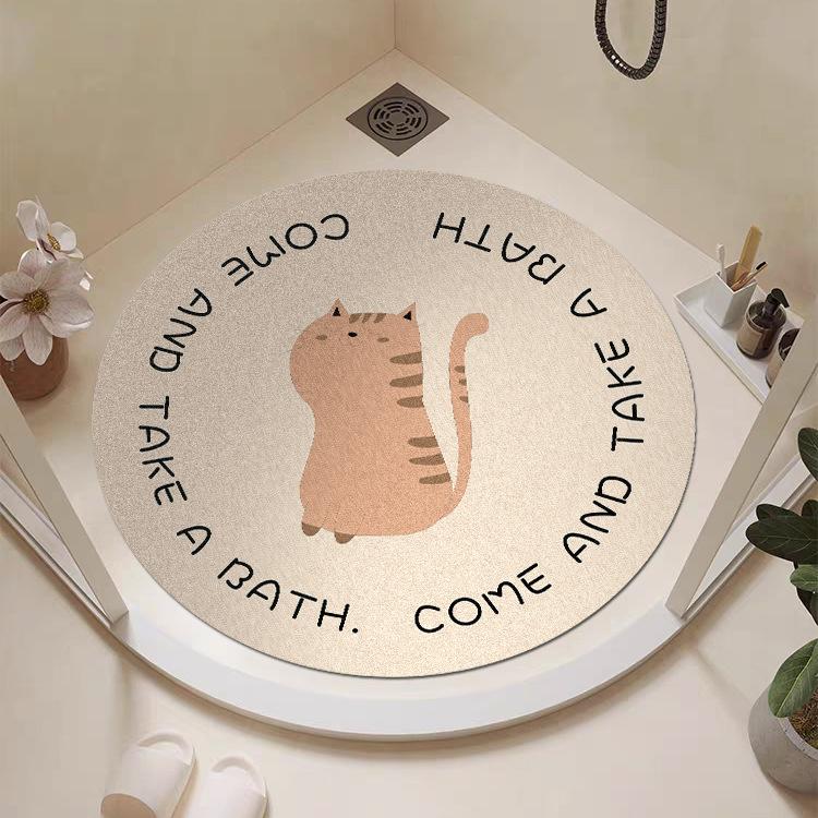 

Коврик для ванной комнаты, нескользящий, круглый, с рисунком животных из мультфильма, нескользящий, коврик для ванной комнаты, противоскользящий, можно резать 60*60