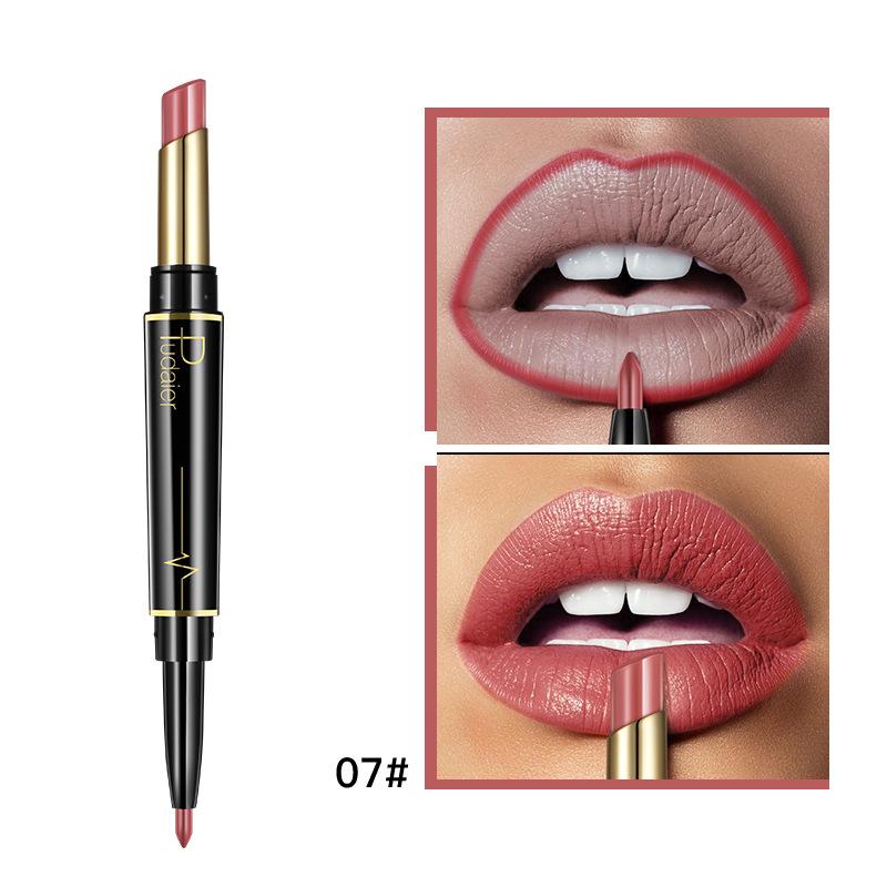 2 IN 1 Lip Liner Lipstick Matte Velvet Natural Nude Lipstick Pencil Highly Pigmented Long Lasting Lip Liner Makeup Cosmetics