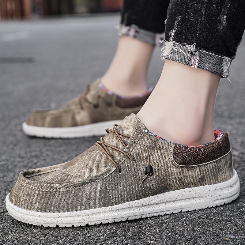 

FashionSummer Мужская обувь для отдыха на природе Модные повседневные холщовые туфли Dude Shoes модные дышащие легкие кроссовки Slip On Бесплатная доставка 48 хаки