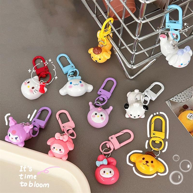 Lovely Cartoon Round Face Keychain Pendant Japanese Style Sweet And Cute Girl Heart Bookbag Accessory Bff Gift