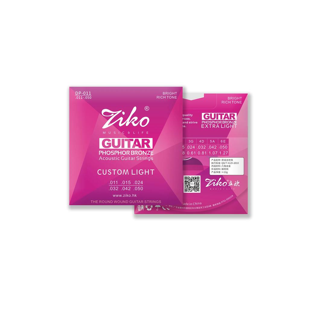 ZIKO Acoustic Guitar Strings High Quality Hexagonal Steel Core Phosphor Copper Wound Guitarra Strings Pro Guitar Accessories