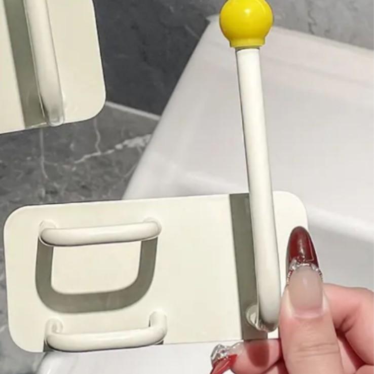 

Пластиковый двойной крючок для ванной комнаты, настенный, без сверления, органайзер для аксессуаров для волос, грузоподъемность 3 кг 1pcs жёлтый