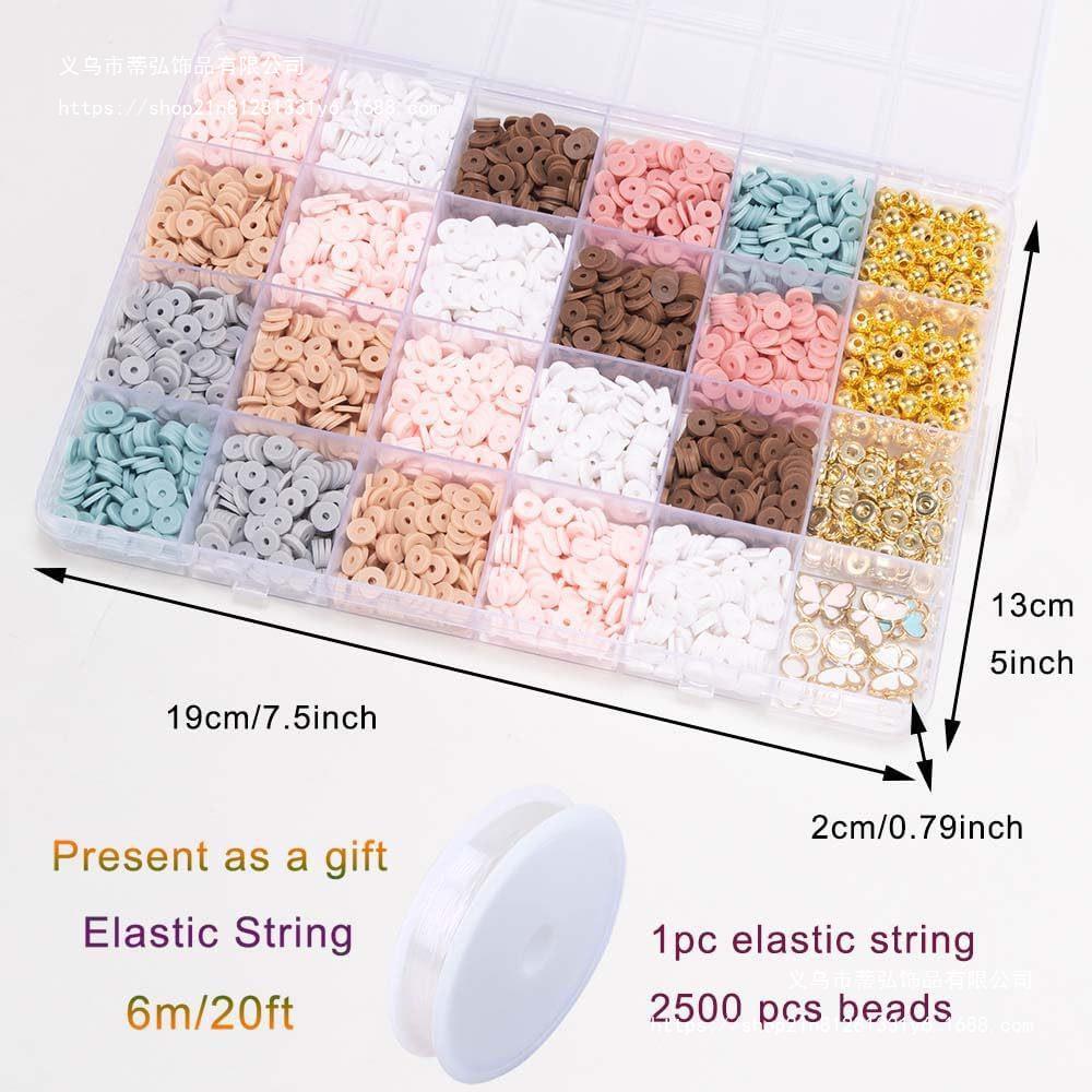 New Diy Children'S Friendship Bracelet Necklace Multi-Color Clay Bead Spacer Accessory Set