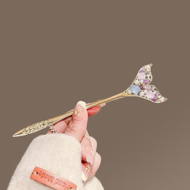 

Новая китайская жемчужная заколка для волос в виде рыбьего хвоста, винтажные металлические палочки для волос, женская универсальная заколка для волос, ювелирные изделия, подарки, аксессуары