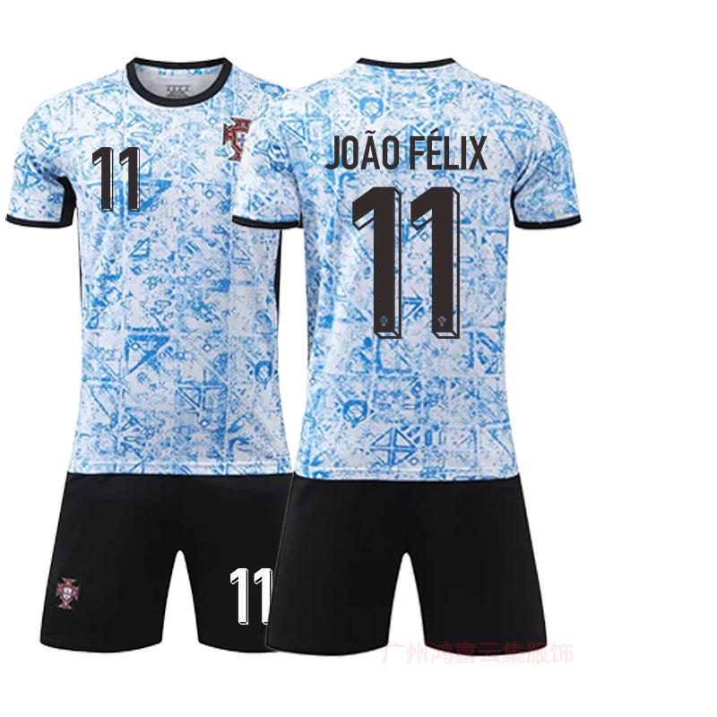 2024 Portugal Away Jersey Set: European Championship — CR7 #7, Bruno Fernandes #8B, Rafael Leão #17