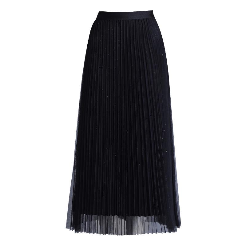 Spring 2026 Reversible Mesh Pleated A-line Midi Skirt