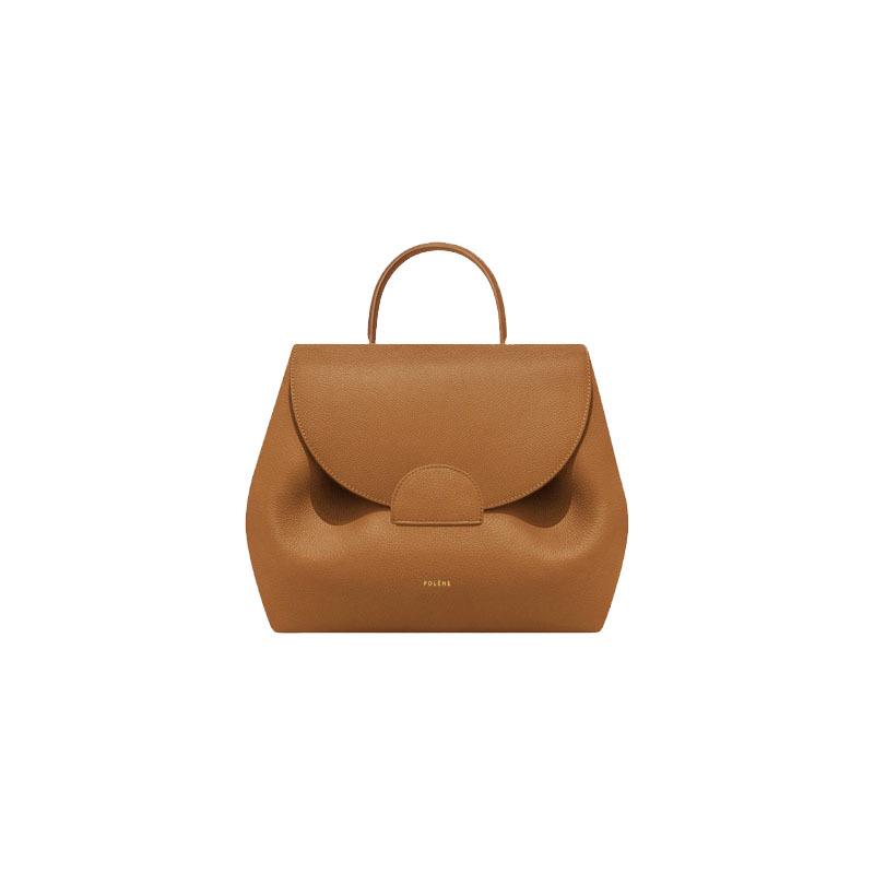 Polene Lychee Pattern Genuine Leather Crossbody Bag - Niche Design Handbag