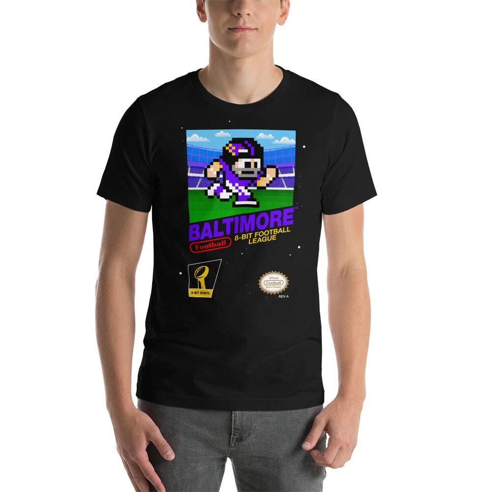 Baltimore Ravens 8-bit Football Tee NES Nintendo Retro Tecmo Super Bowl T-Shirt XL