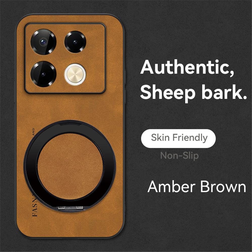 Luxury Sheepskin Magnetic Leather Holder Phone Case For Infinix Note 30 40 Pro Smart 10 9 8 7 6 Stand Shockproof Back Cover