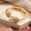 Retro High-End Exaggerated Pearl Open Cuff Bracelet