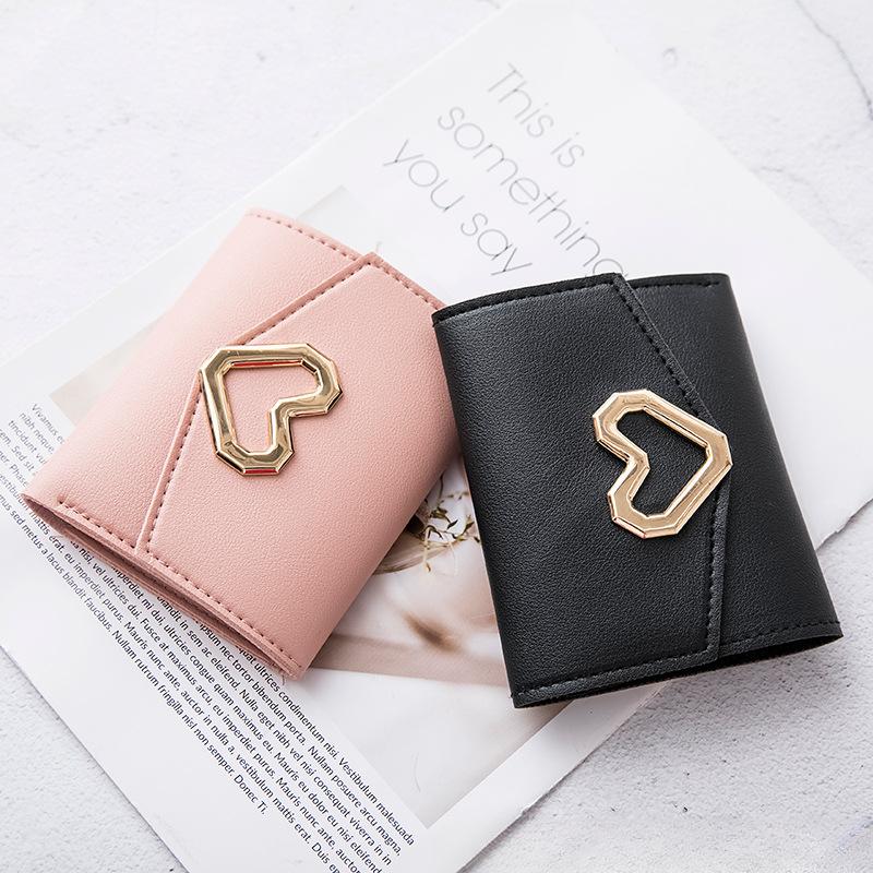 Bags Women's Wallet New Three Fold Love Coin Wallet Small Bags Women's Clutch