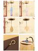 Japanese Antique Hand-Cranked Bamboo Wind Chimes: Ancient Style with Crystal and Copper Accents