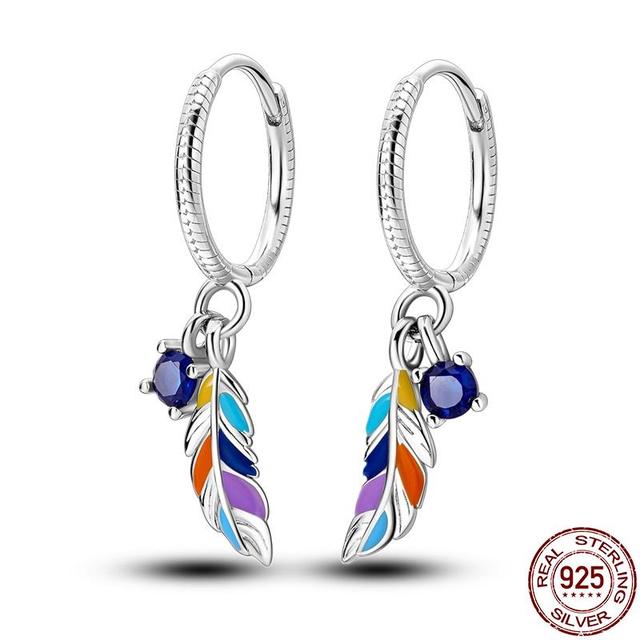 100 % echte 925 Silber Ohrringe Schneeflocke Zirkon Herzform Gold Roségold Zirkon Schmuck funkelnden Creolen Anhänger