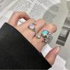 Sparkling Gemstone Open Ring Women'S Niche Design Sense Personality Index Finger Ring Light Luxury High-End Ring