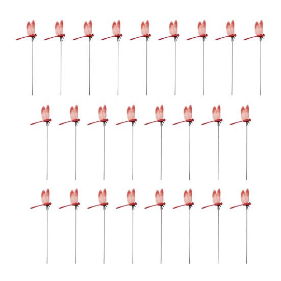

25Pcs Fake Dragonfly Garden Stake Decoration Indoor Outdoor Yard Lawn красный