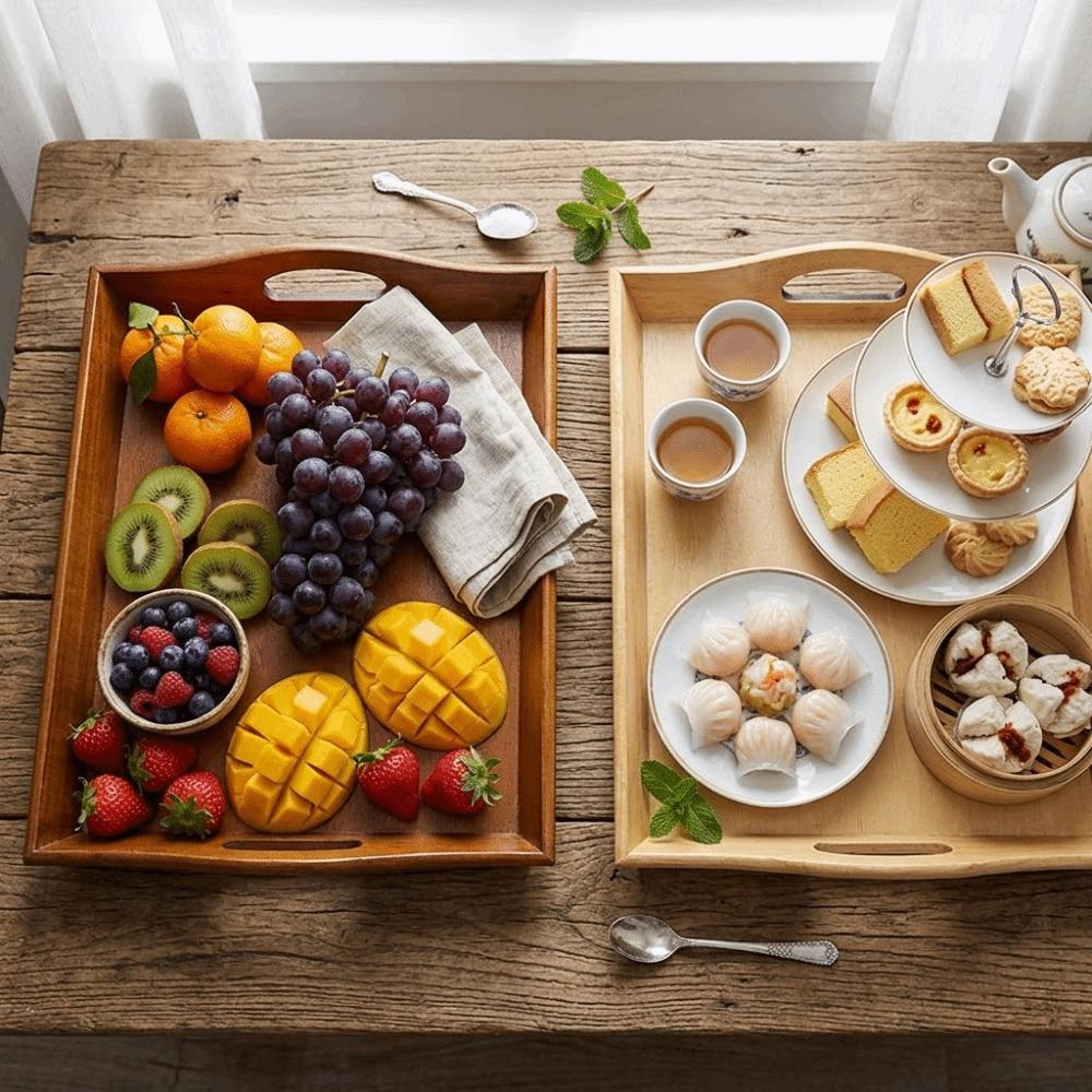 Rectangular Food Serving Tray Smooth Desktop Tray Exquisite Multi Purpose Tray Home Tea Serving