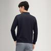 Qipai Men's Long Sleeve Wool Blend Jacquard Polo Shirt
