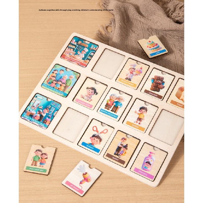 Early Wooden Learning Puzzle With Animal And Occupation Scenes Children For