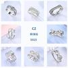 925 Silver Shine Zircon Ring Original Stone Multi Layer Wide Rings For Women Fine Jewelry Wedding Party Gift