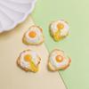 New Sweet 100Pcs Fried Egg Resin Flatback Cabochon Artificial Food Themed No Hole Beads for Jewelry Making Scrapbooking Supplier