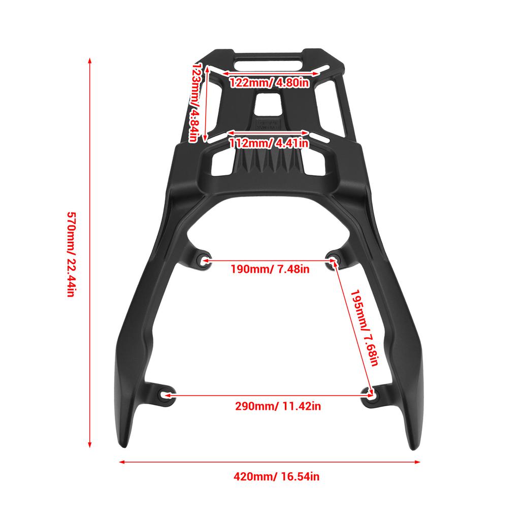 Motorrad Gepäckträger Hinten Aluminiumlegierung Motorrad Heckträger Ladeunterstützung Regal für ADV160 2025 bis 2025
